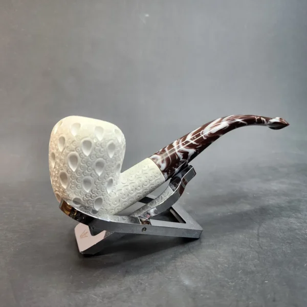MBSD Meerschaum Lattice Bent Acorn Block Meerschaum Pipe [SOLD OUT] - Image 4