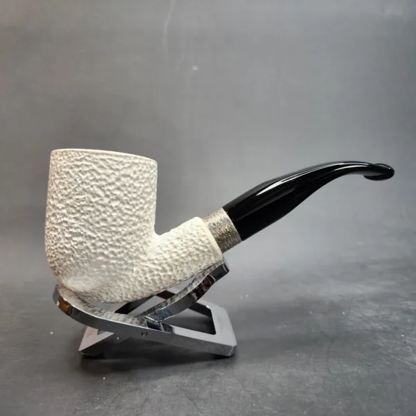 MBSD Meerschaum Deluxe, Rusticated Bent Pot, Block Meerschaum Pipe, Briar-Mortis [SOLD OUT] - Image 4