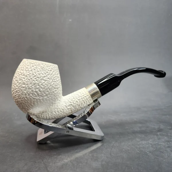 MBSD Meerschaum Deluxe, Rusticated Bent Apple Block Meerschaum Pipe [SOLD OUT] - Image 4