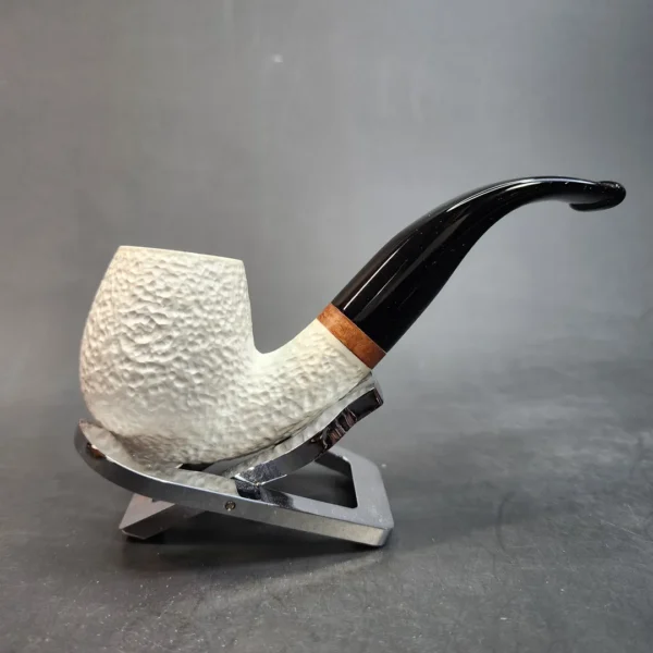 MBSD Meerschaum Deluxe, Rusticated Bent Apple Block Meerschaum Pipe, Briar-Mortis [SOLD OUT] - Image 4