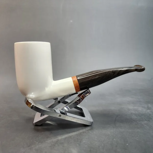 MBSD Meerschaum Deluxe, Stacked Bent Billiard, Block Meerschaum Pipe, Briar-Mortis [SOLD OUT] - Image 4