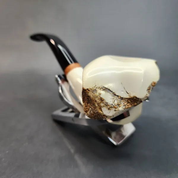 MBSD Meerschaum Deluxe Natural, Freehand Block Meerschaum Pipe, Briar-Mortise - Image 5