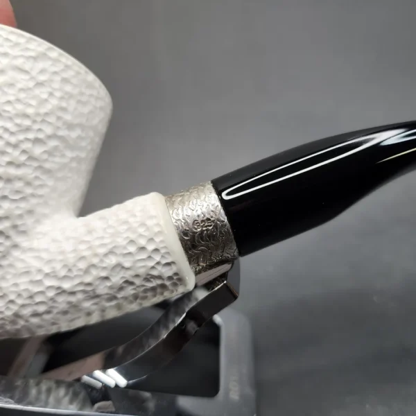 MBSD Meerschaum Deluxe, Rusticated Bent Pot, Block Meerschaum Pipe, Briar-Mortis [SOLD OUT] - Image 5