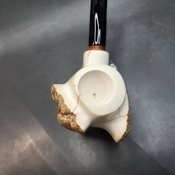 MBSD Meerschaum Deluxe Natural, Freehand Block Meerschaum Pipe, Briar-Mortise - Image 5