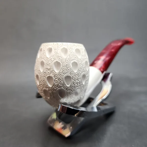 MBSD Meerschaum Lattice Bent Apple Block Meerschaum, Pipe Fitted Case [SOLD OUT] - Image 5