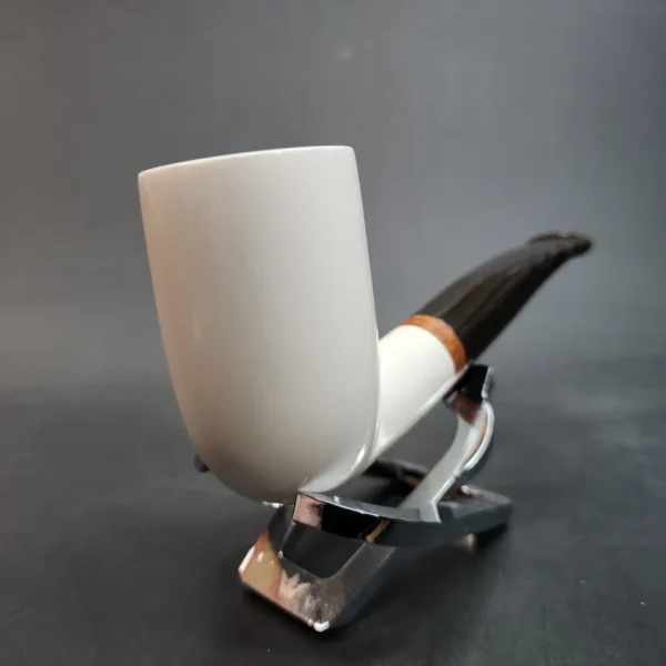 MBSD Meerschaum Deluxe, Stacked Bent Billiard, Block Meerschaum Pipe, Briar-Mortis [SOLD OUT] - Image 5