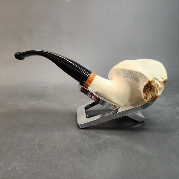 MBSD Meerschaum Deluxe Natural, Freehand Block Meerschaum Pipe, Briar-Mortise - Image 6
