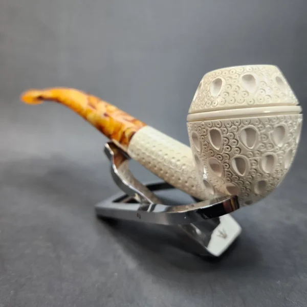 MBSD Meerschaum Bent Rhodesian Block Meerschaum Pipe, Fitted Case [SOLD OUT] - Image 6