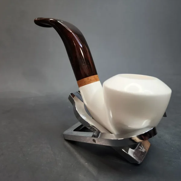 MBSD Meerschaum Deluxe, Bent Rhodesian Block Meerschaum Pipe, Briar-Mortis [SOLD OUT] - Image 7