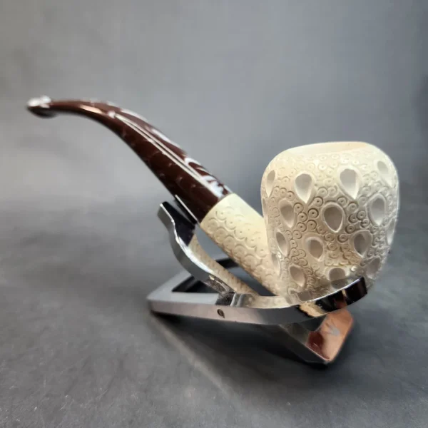 MBSD Meerschaum Lattice Bent Acorn Block Meerschaum Pipe [SOLD OUT] - Image 7