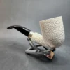MBSD Meerschaum Deluxe, Rusticated Bent Pot, Block Meerschaum Pipe, Briar-Mortis [SOLD OUT] - Image 7