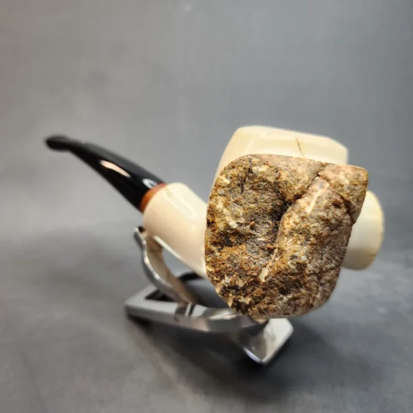 MBSD Meerschaum Deluxe Natural, Freehand Block Meerschaum Pipe, Briar-Mortise - Image 7