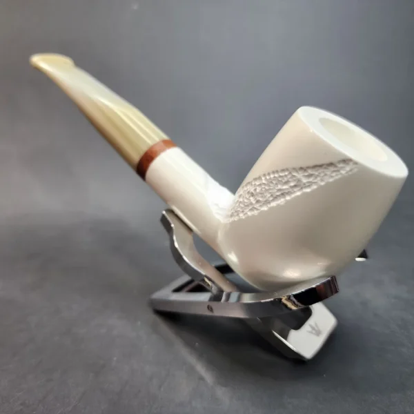 MBSD Meerschaum Deluxe, Slightly Bent Billiard Block Meerschaum Pipe, Briar-Mortis [SOLD OUT] - Image 7