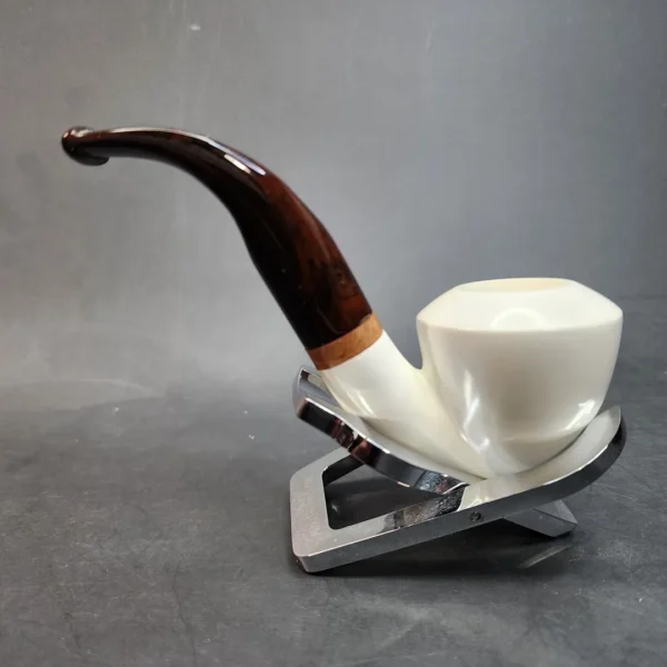 MBSD Meerschaum Deluxe, Bent Rhodesian Block Meerschaum Pipe, Briar-Mortis [SOLD OUT] - Image 8