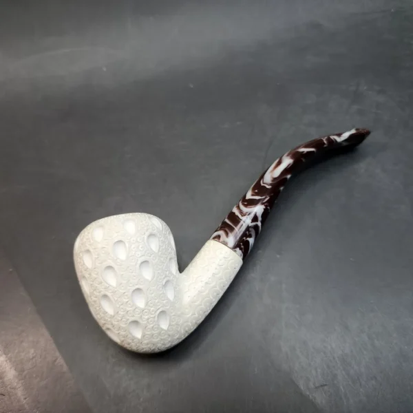 MBSD Meerschaum Lattice Bent Acorn Block Meerschaum Pipe [SOLD OUT] - Image 8
