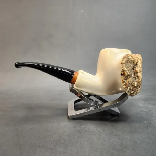 MBSD Meerschaum Deluxe Natural, Freehand Block Meerschaum Pipe, Briar-Mortise - Image 8
