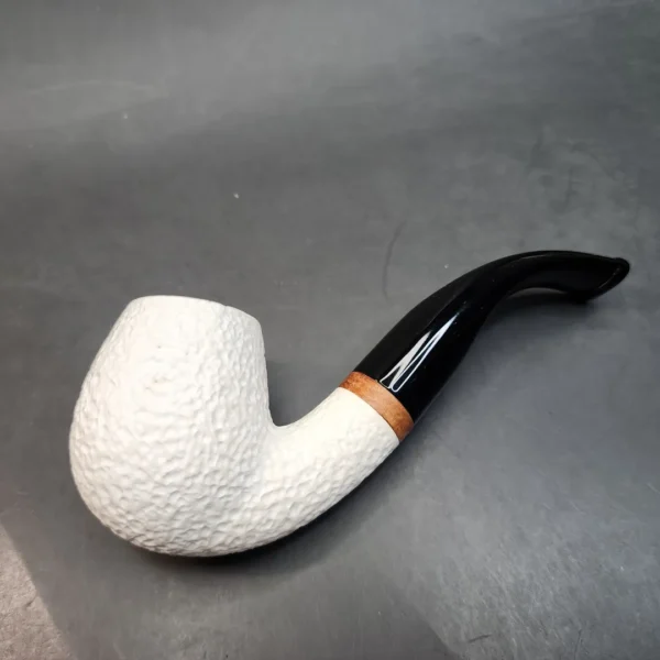 MBSD Meerschaum Deluxe, Rusticated Bent Apple Block Meerschaum Pipe, Briar-Mortis [SOLD OUT] - Image 8