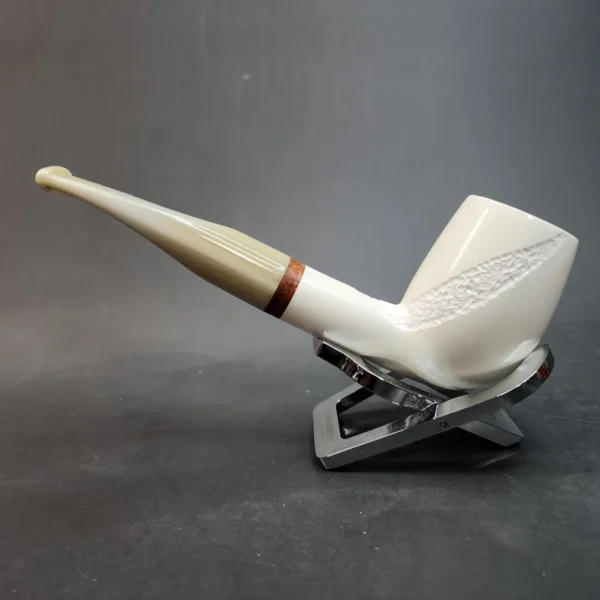 MBSD Meerschaum Deluxe, Slightly Bent Billiard Block Meerschaum Pipe, Briar-Mortis [SOLD OUT] - Image 8