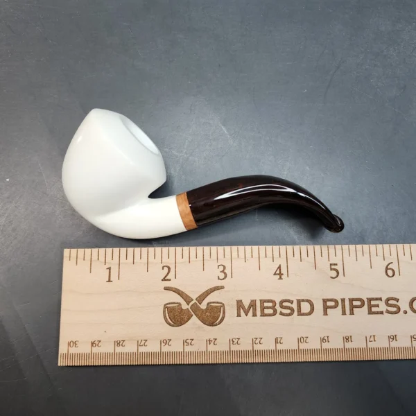 MBSD Meerschaum Deluxe, Bent Rhodesian Block Meerschaum Pipe, Briar-Mortis [SOLD OUT] - Image 9