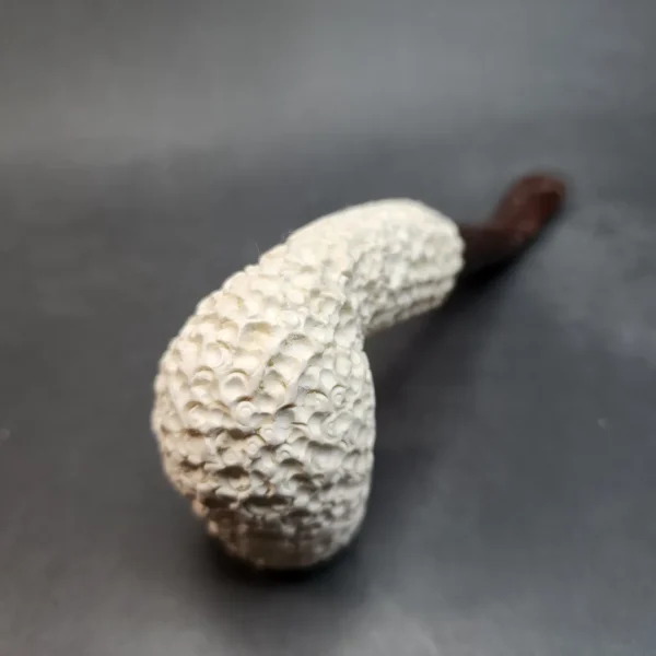 MBSD Meerschaum Rusticated Bent Billiard Block Meerschaum Pipe, Fitted Case [SOLD OUT] - Image 9