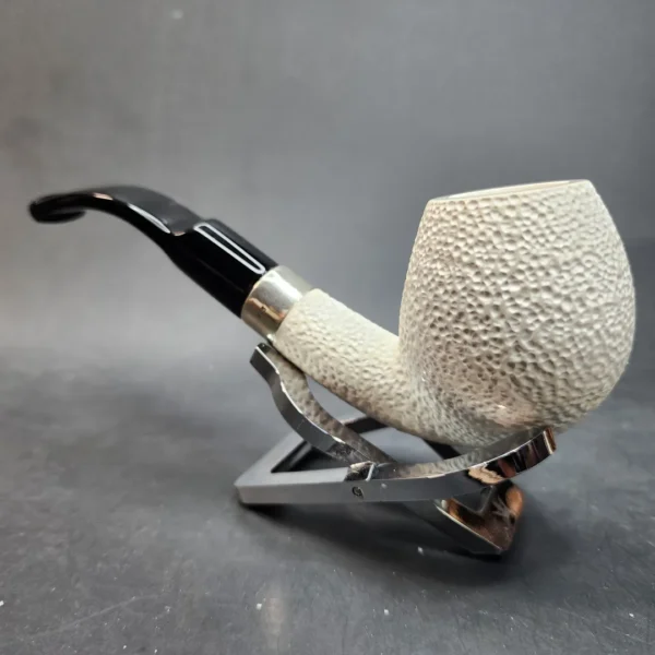 MBSD Meerschaum Deluxe, Rusticated Bent Apple Block Meerschaum Pipe [SOLD OUT] - Image 9