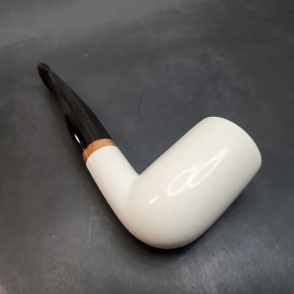 MBSD Meerschaum Deluxe, Stacked Bent Billiard, Block Meerschaum Pipe, Briar-Mortis [SOLD OUT] - Image 9