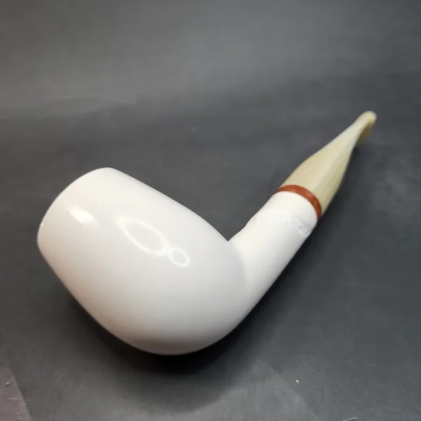 MBSD Meerschaum Deluxe, Slightly Bent Billiard Block Meerschaum Pipe, Briar-Mortis [SOLD OUT] - Image 9