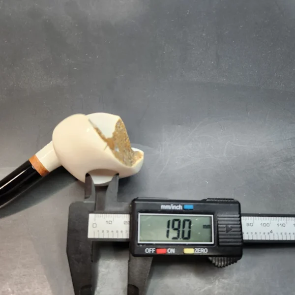 MBSD Meerschaum Deluxe Natural, Freehand Block Meerschaum Pipe, Briar-Mortise - Image 10