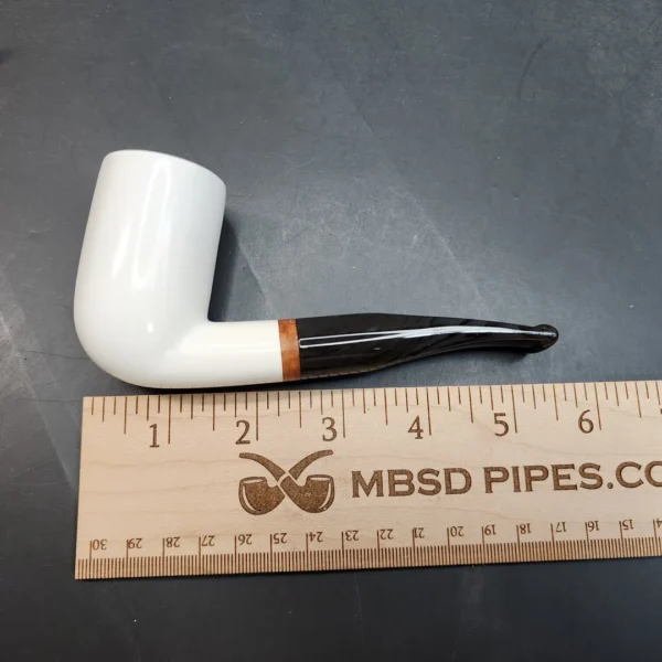 MBSD Meerschaum Deluxe, Stacked Bent Billiard, Block Meerschaum Pipe, Briar-Mortis [SOLD OUT] - Image 10