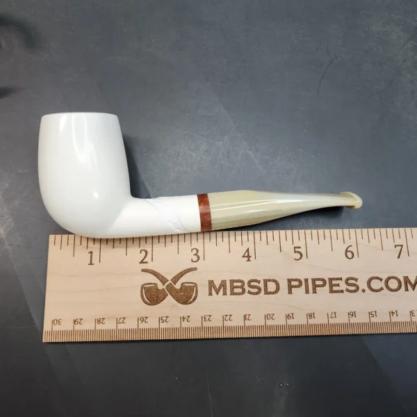 MBSD Meerschaum Deluxe, Slightly Bent Billiard Block Meerschaum Pipe, Briar-Mortis [SOLD OUT] - Image 10