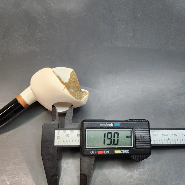 MBSD Meerschaum Deluxe Natural, Freehand Block Meerschaum Pipe, Briar-Mortise - Image 11