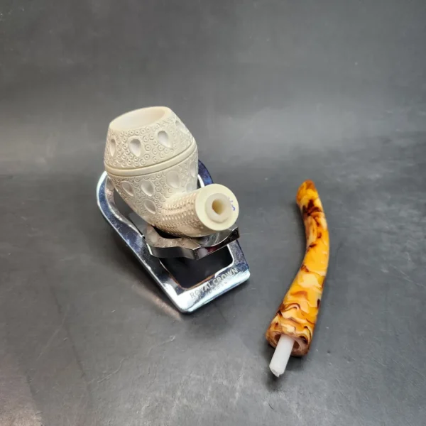 MBSD Meerschaum Bent Rhodesian Block Meerschaum Pipe, Fitted Case [SOLD OUT] - Image 11