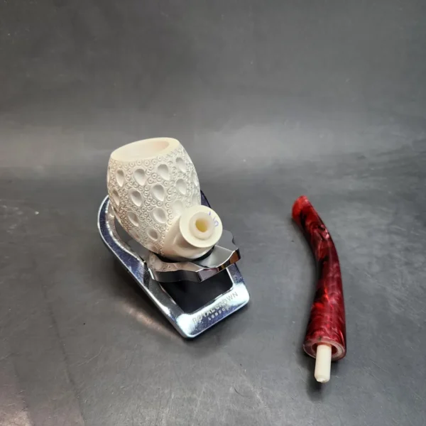 MBSD Meerschaum Lattice Bent Apple Block Meerschaum, Pipe Fitted Case [SOLD OUT] - Image 11