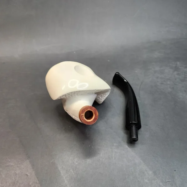 MBSD Meerschaum Deluxe Natural, Freehand Block Meerschaum Pipe, Briar-Mortise - Image 12