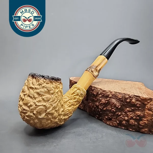 Bent Apple Bamboo Shank Estate Block Meerschaum Pipe [SOLD OUT]