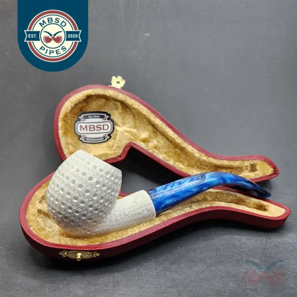 MBSD Meerschaum Bent Apple Block Meerschaum Pipe, Fitted Case [SOLD OUT]