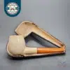 Antique Straight Apple Estate Block Meerschaum Pipe, Amber Stem