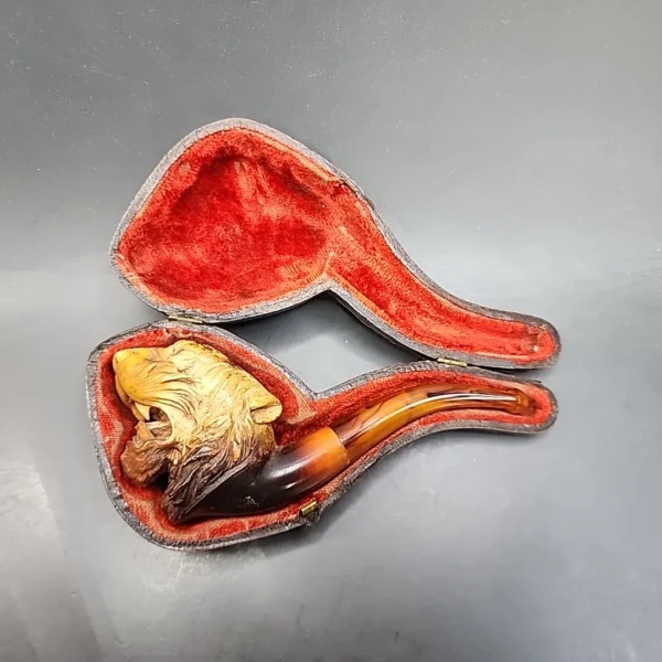 Antique Lion Estate Block Meerschaum Pipe - Image 3