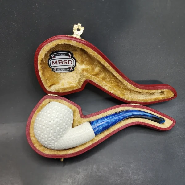 MBSD Meerschaum Bent Apple Block Meerschaum Pipe, Fitted Case [SOLD OUT] - Image 3