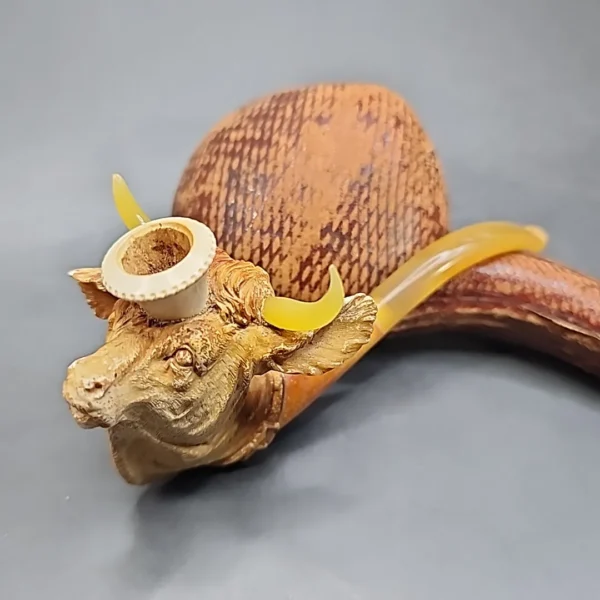 Antique Bull Estate Block Meerschaum Cheroot Pipe [SOLD OUT] - Image 3