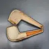 Antique Straight Apple Estate Block Meerschaum Pipe, Amber Stem - Image 3