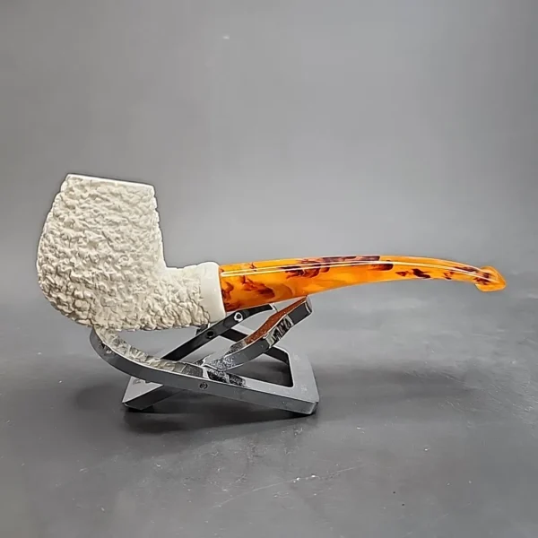 MBSD Meerschaum Rusticated Block Meerschaum Pipe, Fitted Case [SOLD OUT] - Image 4