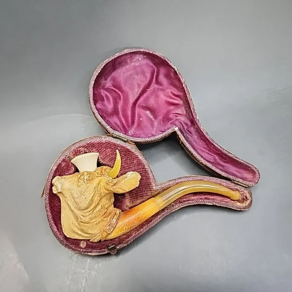 Antique Bull Estate Block Meerschaum Cheroot Pipe [SOLD OUT] - Image 4