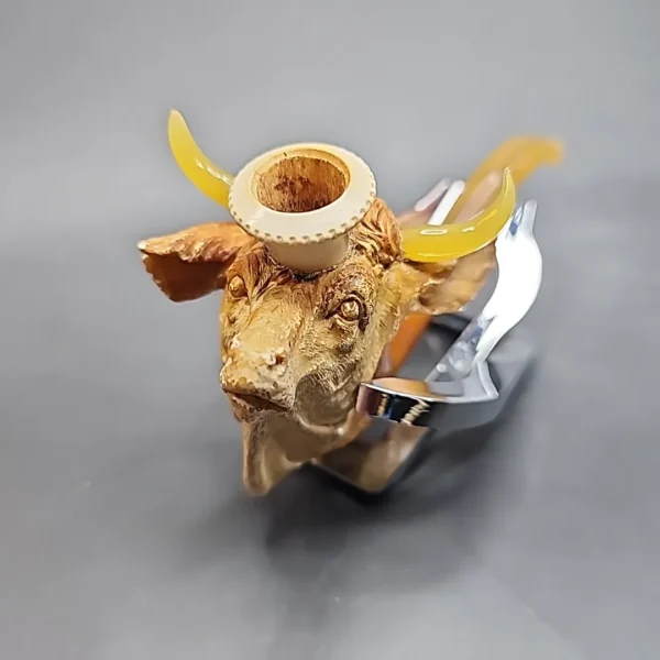 Antique Bull Estate Block Meerschaum Cheroot Pipe [SOLD OUT] - Image 6