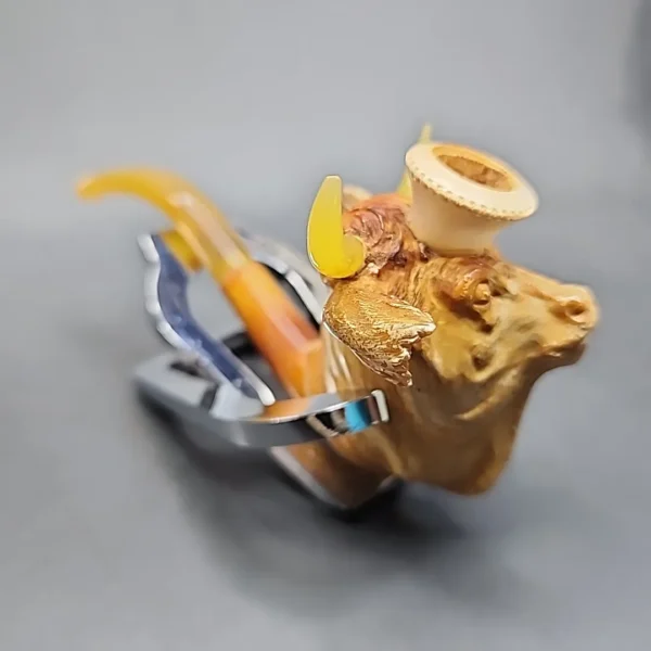Antique Bull Estate Block Meerschaum Cheroot Pipe [SOLD OUT] - Image 7