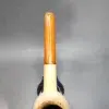 Antique Straight Apple Estate Block Meerschaum Pipe, Amber Stem - Image 7