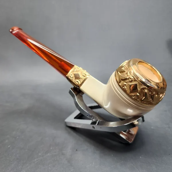 Unsmoked CPF Gold Mounted Bulldog Estate Block Meerschaum Pipe [SOLD OUT] - Image 9