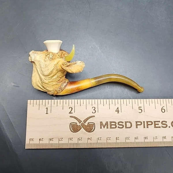 Antique Bull Estate Block Meerschaum Cheroot Pipe [SOLD OUT] - Image 9