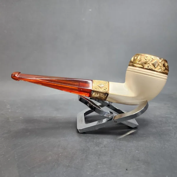 Unsmoked CPF Gold Mounted Bulldog Estate Block Meerschaum Pipe [SOLD OUT] - Image 10