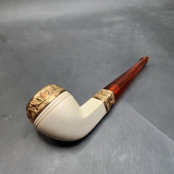 Unsmoked CPF Gold Mounted Bulldog Estate Block Meerschaum Pipe [SOLD OUT] - Image 11